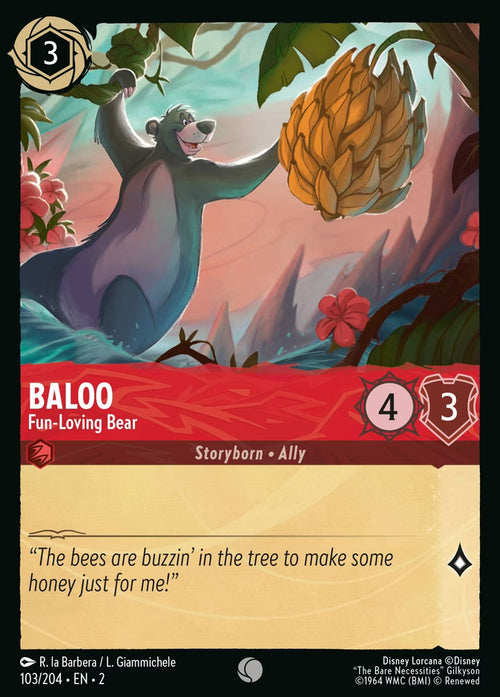 Baloo - Fun-Loving Bear  — Rise of the Floodborn (103/204) - Cold Foil