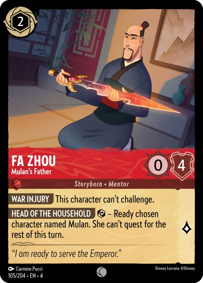 Fa Zhou - Mulan's Father  — Ursula's Return (105/204) - Cold Foil