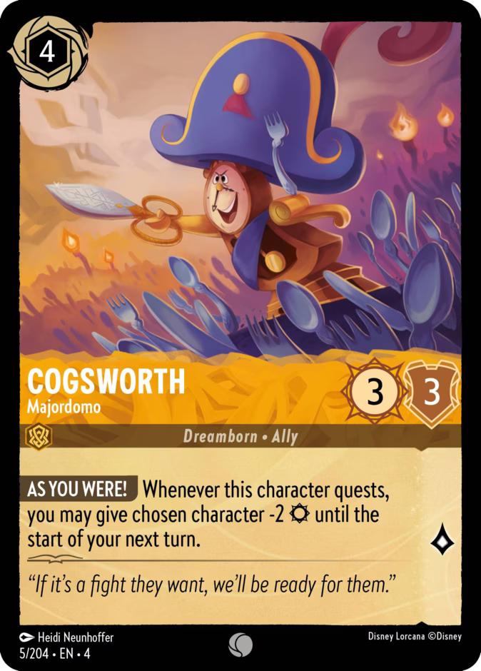 Cogsworth - Majordomo  — Ursula's Return (5/204) - Cold Foil