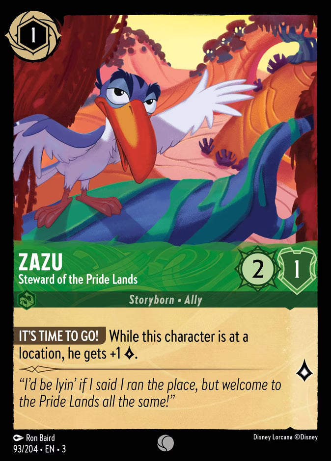 Zazu - Steward of the Pride Lands  — Into the Inklands (93/204) - Cold Foil