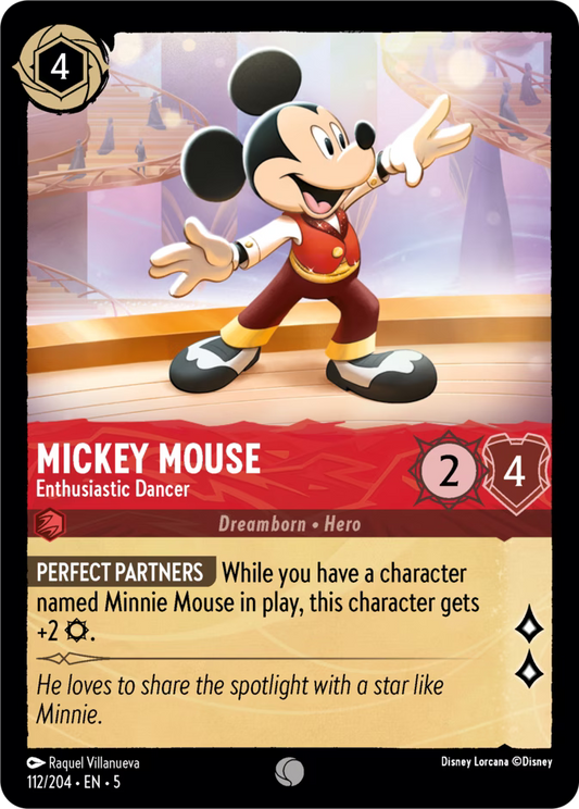 Mickey Mouse - Enthusiastic Dancer  — Shimmering Skies (112/204) - Cold Foil