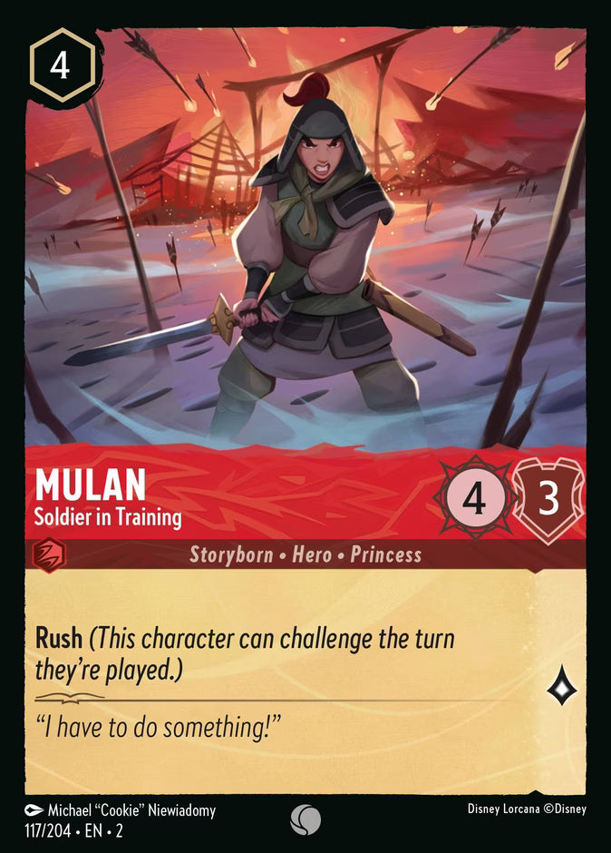 Mulan - Soldier in Training  — Rise of the Floodborn (117/204) - Cold Foil