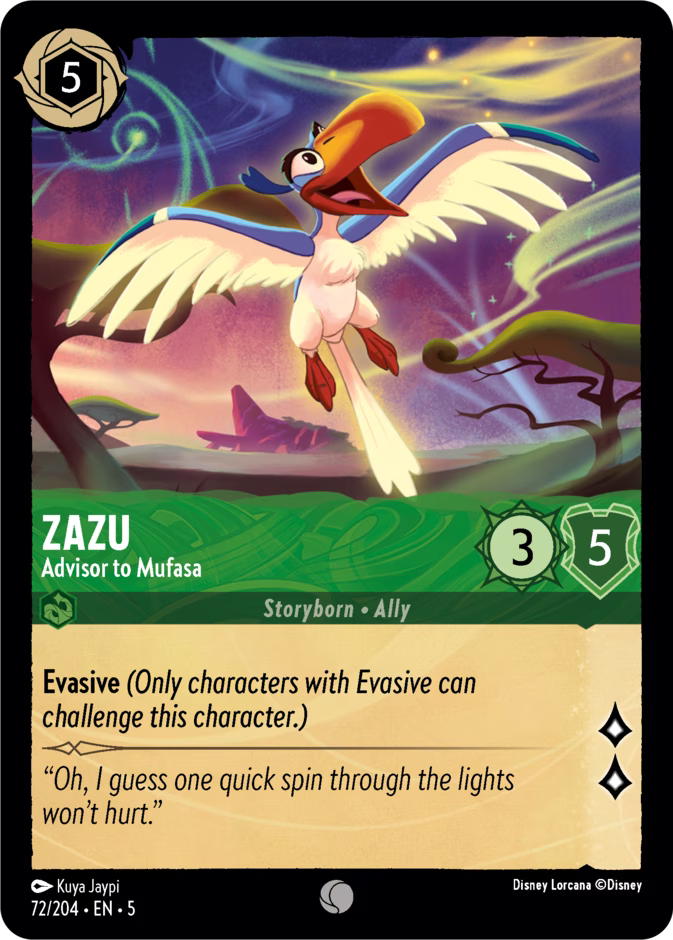 Zazu - Advisor to Mufasa  — Shimmering Skies (72/204) - Cold Foil