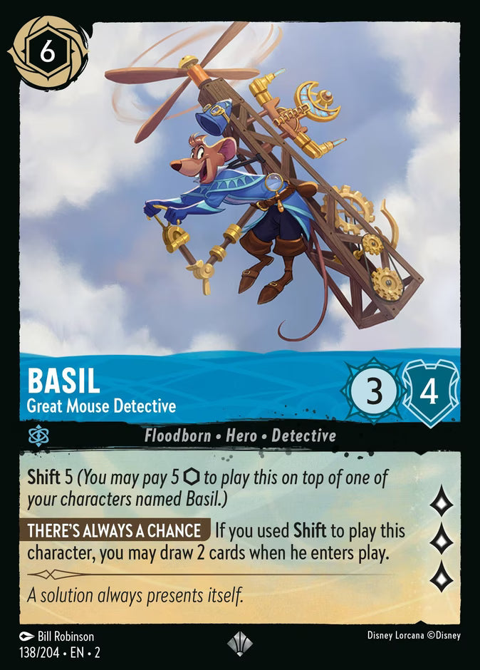 Basil - Great Mouse Detective  — Rise of the Floodborn (138/204) - Cold Foil