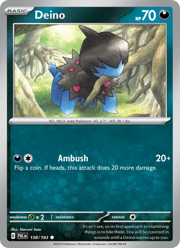 Deino  — Paldea Evolved (138/193) - Normal