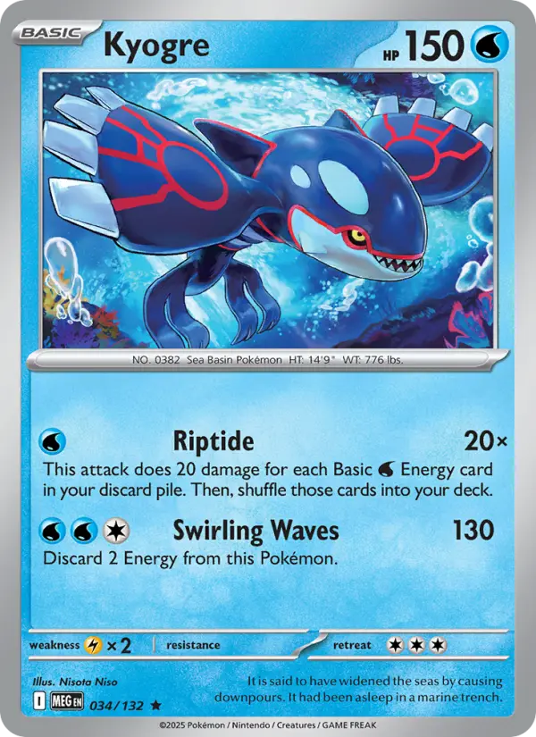 Kyogre  — Mega Evolution (034/132) - Holofoil