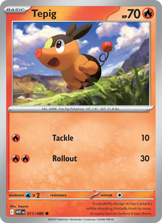 Tepig  — White Flare (011/086) - Normal