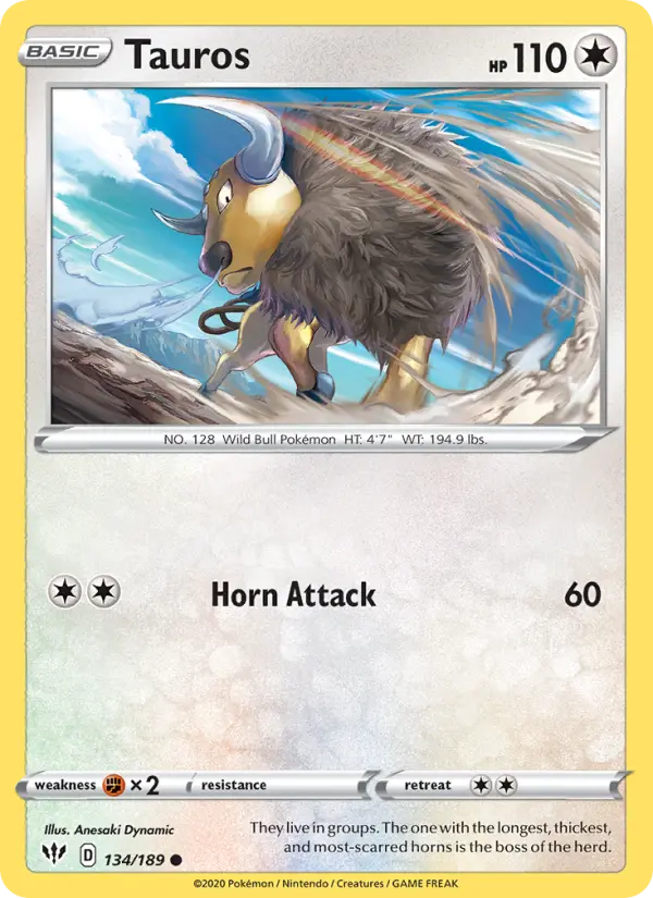 Tauros  — Darkness Ablaze (134/189) - Normal