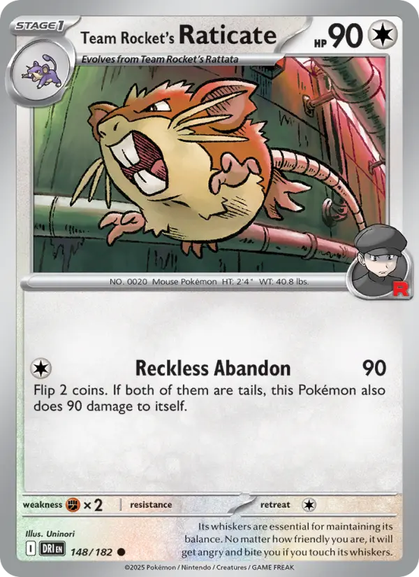 Team Rocket's Raticate  — Destined Rivals (148/182) - Reverse Holofoil