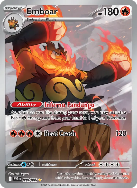 Emboar (JP) — White Flare (098/086) - Holofoil