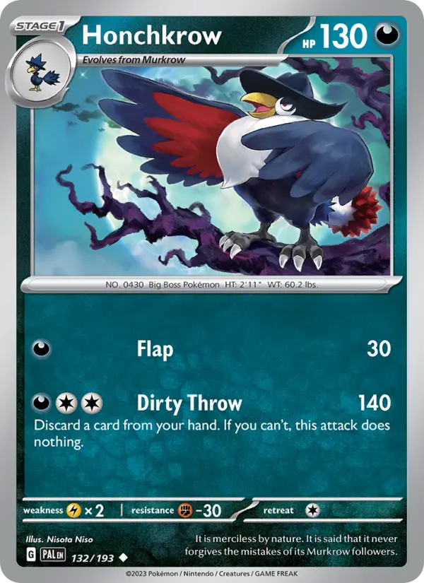 Honchkrow  — Paldea Evolved (132/193) - Normal