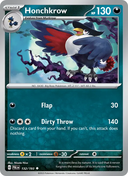 Honchkrow  — Paldea Evolved (132/193) - Normal