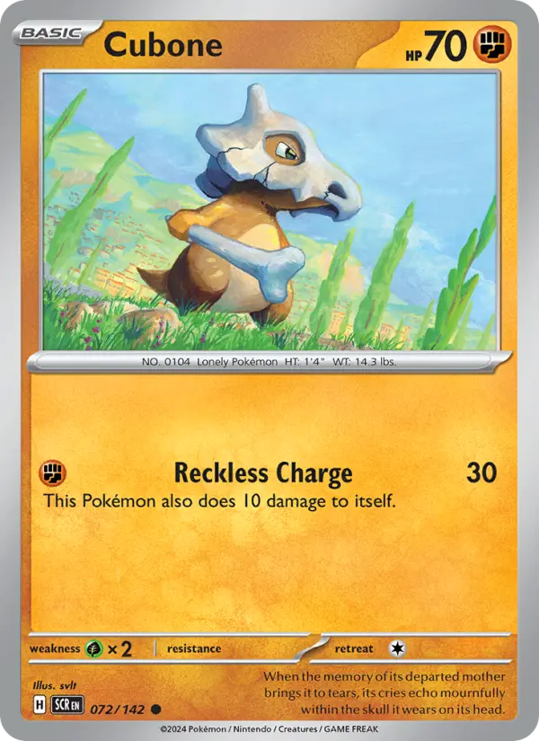 Cubone  — Stellar Crown (072/142) - Reverse Holofoil