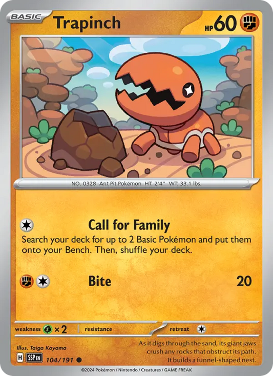 Trapinch  — Surging Sparks (104/191) - Normal