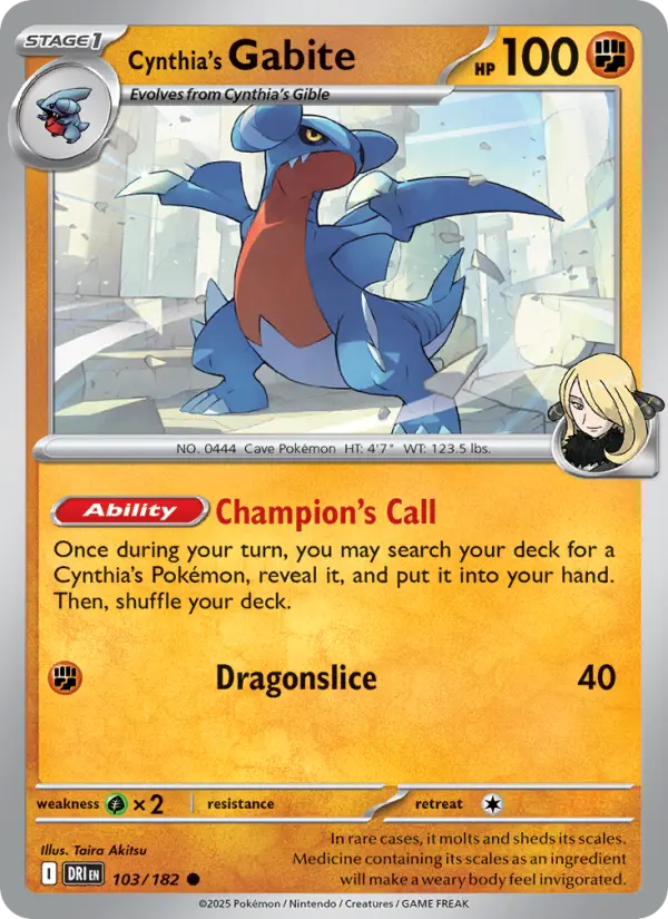 Cynthia's Gabite  — Destined Rivals (103/182) - Normal
