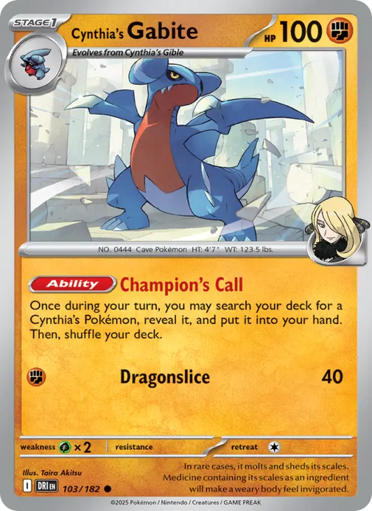 Cynthia's Gabite  — Destined Rivals (103/182) - Normal