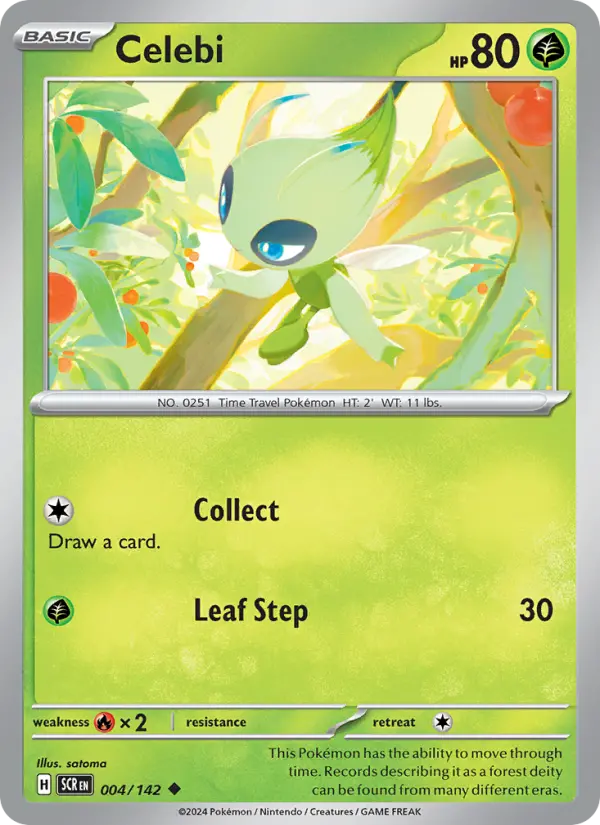 Celebi  — Stellar Crown (004/142) - Reverse Holofoil
