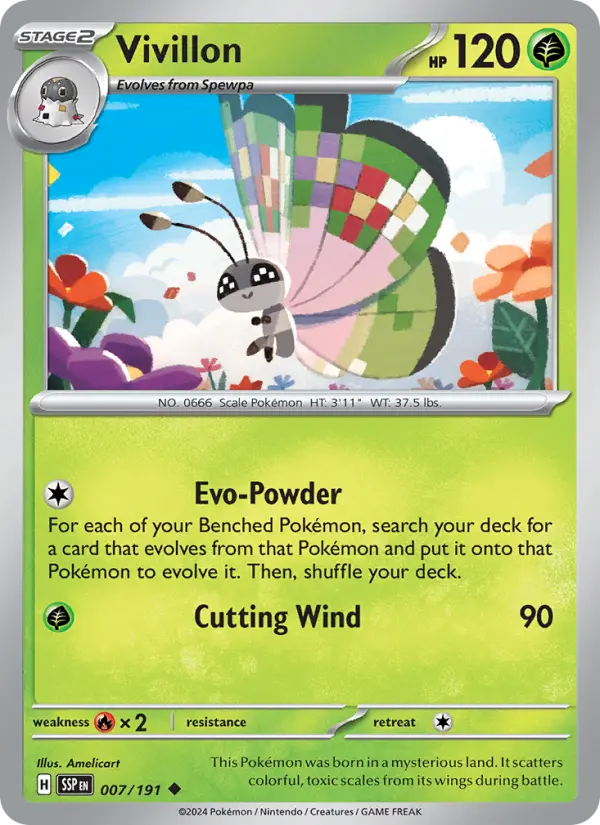 Vivillon  — Surging Sparks (007/191) - Reverse Holofoil