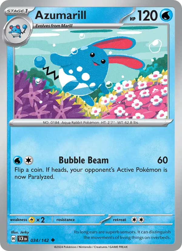 Azumarill  — Stellar Crown (034/142) - Reverse Holofoil