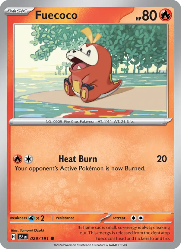 Fuecoco  — Surging Sparks (029/191) - Reverse Holofoil